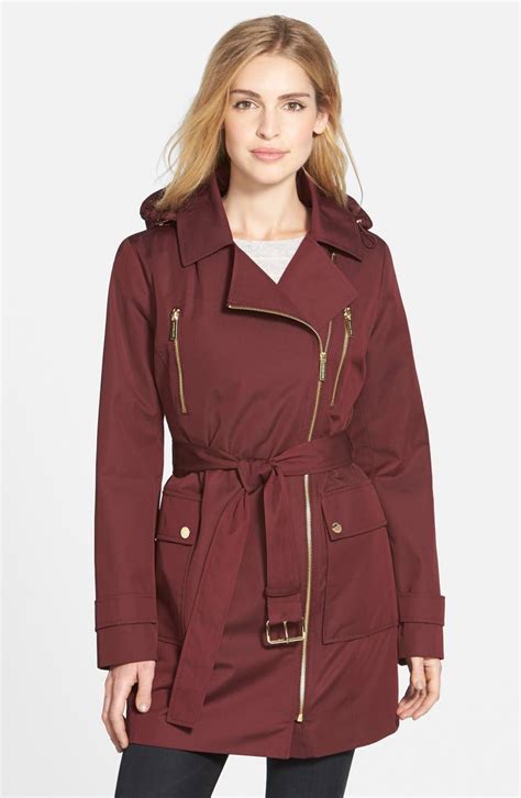 michael kors removable hood zip front coat|michael kors puffer jacket.